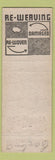 Matchbook Cover - Lincoln Reweavers Canton OH WORN