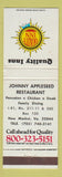 Matchbook Cover - Quality Inn Johnny Appleseed Restaurant New Market VA
