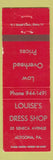 Matchbook Cover - Louise's Dress Shop Altoona PA WEAR