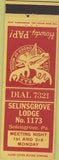 Matchbook Cover - Moose Lodge Selinsgrove PA
