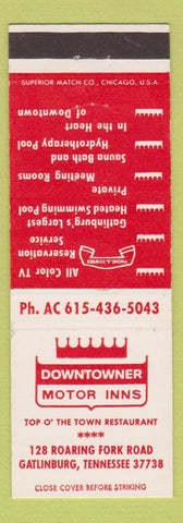 Matchbook Cover - Downtowner Motor Inns Gatlinburg TN