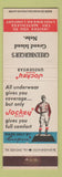 Matchbook Cover - Jockey Underwear Men's Clothes Greenberger's Grand Island NE
