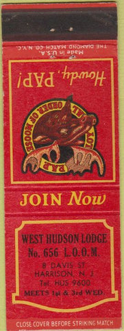 Matchbook Cover - Moose Lodge Harrison NJ