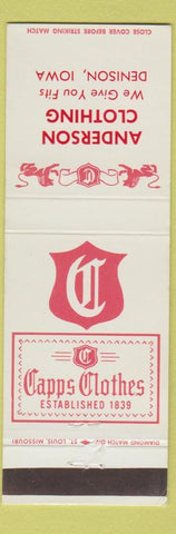 Matchbook Cover - Capps Men's Clothes Anderson Denison IA