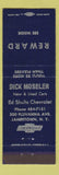 Matchbook Cover - Ed Shults Chevrolet Jamestown NY Dick Moseler