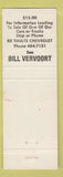 Matchbook Cover - Ed Shults Chevrolet Jamestown NY Bill Vervoort