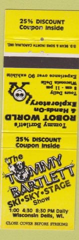 Matchbook Cover - Tommy Bartlett Show Wisconsin Dells WI Robot