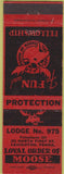 Matchbook Cover - Moose Lodge Lehighton PA
