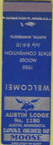 Matchbook Cover - Moose Lodge Austin MN 1955