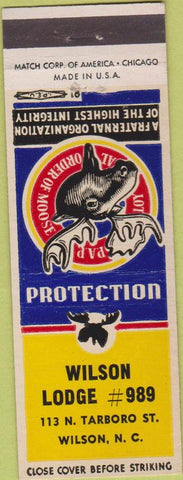 Matchbook Cover - Moose Lodge Wilson NC