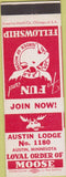 Matchbook Cover - Moose Lodge Austin MN