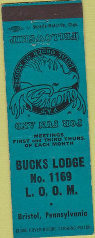 Matchbook Cover - Moose Lodge Bristol PA