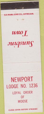 Matchbook Cover - Moose Lodge Newport NH