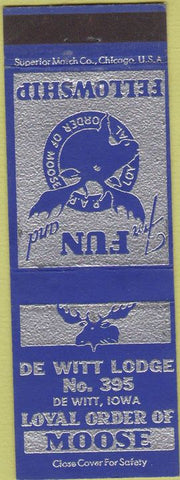 Matchbook Cover - Moose Lodge DeWitt IA