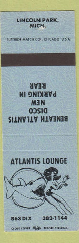 Matchbook Cover - Atlantis Lounge Lincoln Park MI girlie