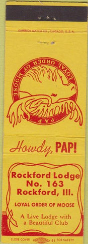 Matchbook Cover - Moose Lodge Rockford IL