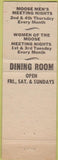 Matchbook Cover - Moose Lodge Rockford IL