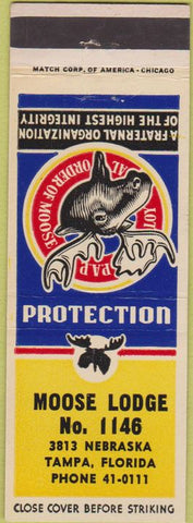 Matchbook Cover - Moose Lodge Tampa FL