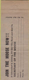 Matchbook Cover - Moose Lodge Tampa FL