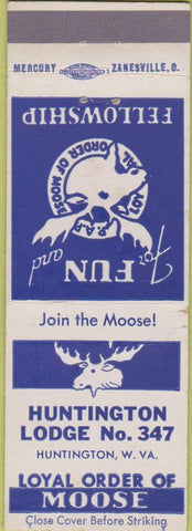 Matchbook Cover - Moose Lodge Huntington WV