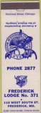 Matchbook Cover - Moose Lodge Frederick MD