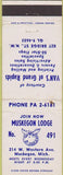 Matchbook Cover - Moose Lodge Muskegon MI WEAR