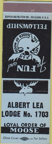 Matchbook Cover - Moose Lodge Albert Lea MN
