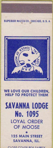 Matchbook Cover - Moose Lodge Savanna IL