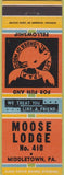 Matchbook Cover - Moose Lodge Middletown PA