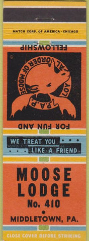 Matchbook Cover - Moose Lodge Middletown PA