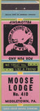 Matchbook Cover - Moose Lodge Middletown PA