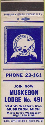 Matchbook Cover - Moose Lodge Muskegon MI