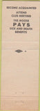 Matchbook Cover - Moose Lodge Shamokin PA