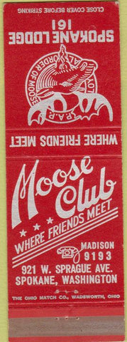 Matchbook Cover - Moose Lodge Spokane WA