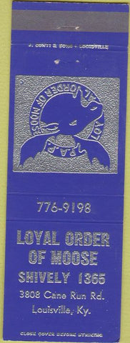 Matchbook Cover - Moose Lodge Louisville KY