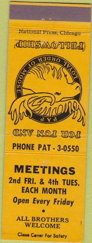 Matchbook Cover - Moose Lodge NO TOWN GIVEN