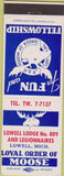 Matchbook Cover - Moose Lodge Lowell MI