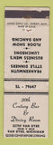 Matchbook Cover - 20th Century Bar Restaurant Van Dyke MI WEAR