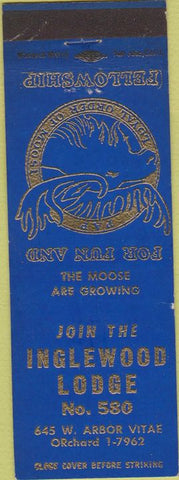Matchbook Cover - Moose Lodge Inglewood CA
