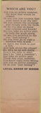 Matchbook Cover - Moose Lodge Calumet City IL