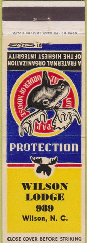 Matchbook Cover - Moose Lodge Wilson NC