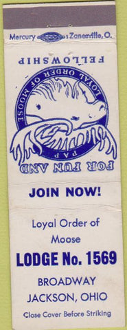 Matchbook Cover - Moose Lodge Jackson OH
