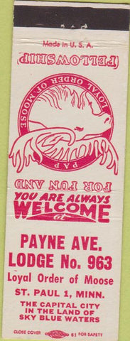 Matchbook Cover - Moose Lodge St Paul MN