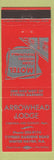 Matchbook Cover - Arrowhead Lodge Winter Haven FL RED