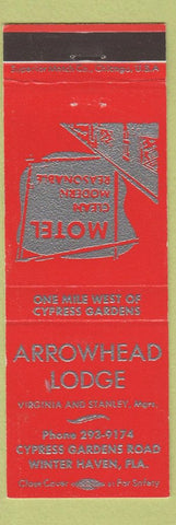 Matchbook Cover - Arrowhead Lodge Winter Haven FL RED