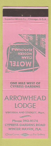 Matchbook Cover - Arrowhead Lodge Winter Haven FL PINK