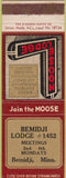 Matchbook Cover - Moose Lodge Bemidji MN WEAR