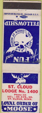Matchbook Cover - Moose Lodge St Cloud MN