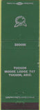 Matchbook Cover - Moose Lodge Tuscon AZ