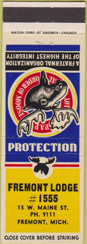 Matchbook Cover - Moose Lodge Fremont MI